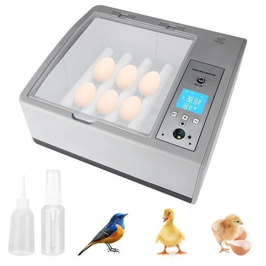 affichage numérique de la température/bruit faible 16 œufs mini auto-automatique adapté aux cours incubation et démontres. BITOWAT Incubateur dœufs numérique 