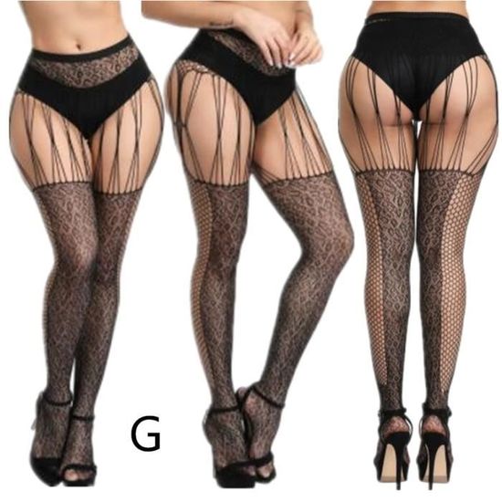 Ohyeahlady Collant Resille Noir Danse Grande Taille Collants Sexy Hot Filet De Peche Bas Resille Sexy Pute Chaussettes Tenues Hot Lingerie Et Vêtement Chic Cosplay Soirées(XS-M,Noir