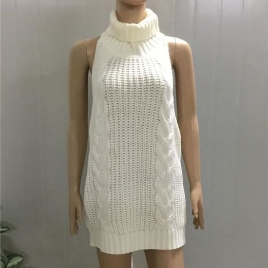 Pull à Col Roulé Femme épaules Dénudées - Tricot Léger Grand Taille Automne - 7