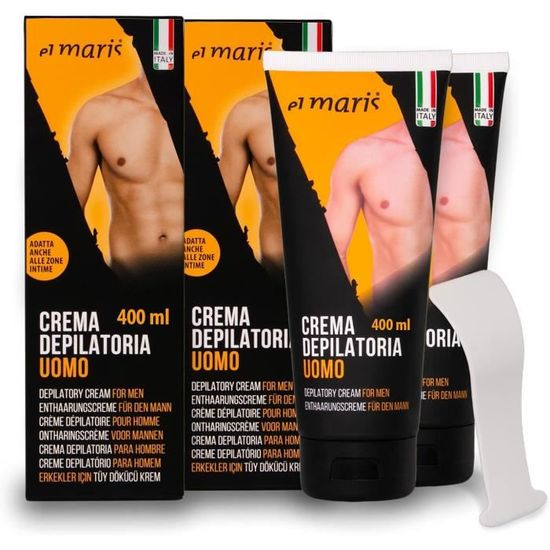 Crème Dépilatoire Pour Homme Ultrarapide, Apaisante Avec Beurre De Karité Et Bisabolol
