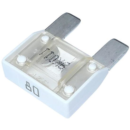 Fusible Auto MAXI 80A Blanc 29mm - Pour Voiture, Camion, Utilitaire 6V à 32V - AERZETIX C10061