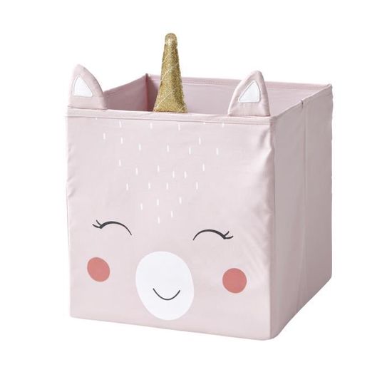 Lot De 2 Bacs De Rangement Pliables VERTBAUDET - 30x30x30 Cm, Blanc Imprimé - Pour Meubles à Cases, Jouets