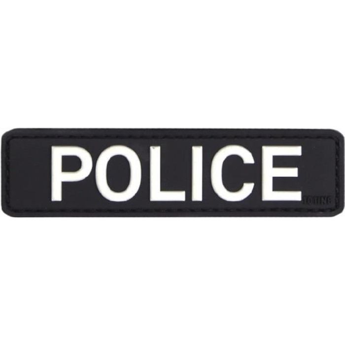 Patch Ecusson 3d Pvc Scratch Police Blanc Sur Fond Noir Cdiscount Beaux Arts Et Loisirs Creatifs