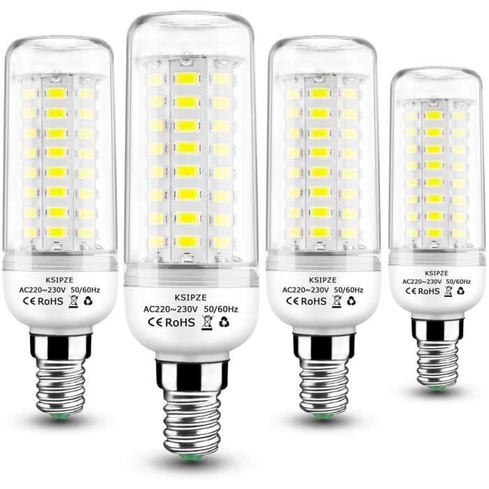 Ampoules Maïs LED E14 Blanc Froid 10W 6000K 800lm Équivalent à Des à