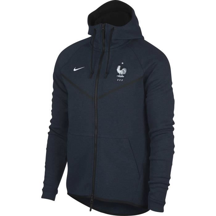 Veste à capuche fff nike tech fleece bleu hotsell