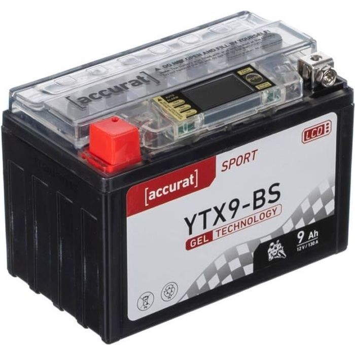 Batteria Moto Gel YTX9-BS - 12V 8Ah, Per FTX9-BS / WP9BS