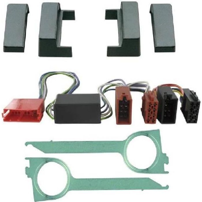 Kit Adaptateur Autoradio 1DIN Audi A4 99-01 systeme amplifie non-Bose + ISO + Cles - ADNAuto - KITFAC090