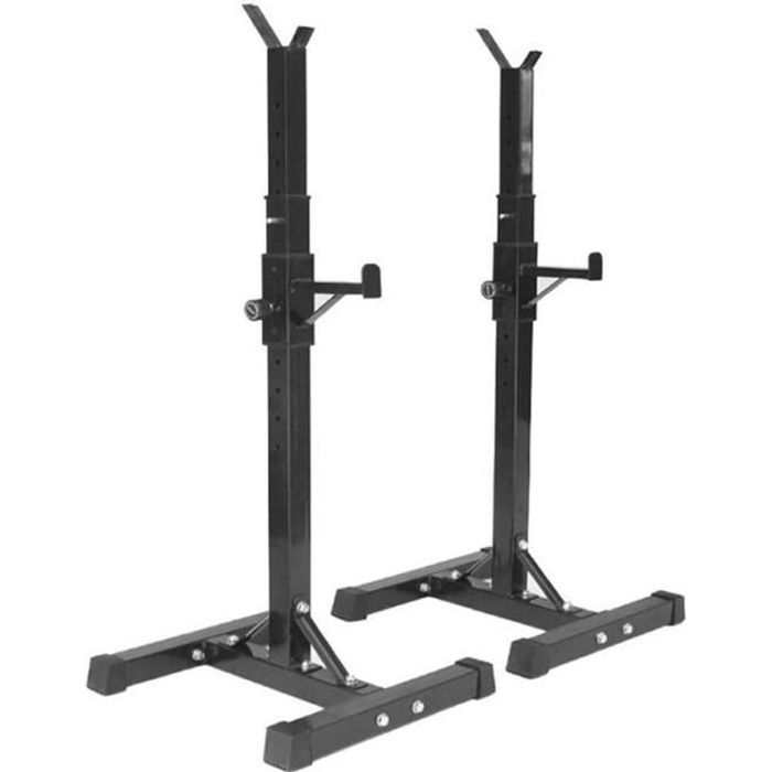 Jnishon Squat Support de Squat Réglable Squat Rack Avec Barre de Support pour Haltères-15 niveaux de réglages