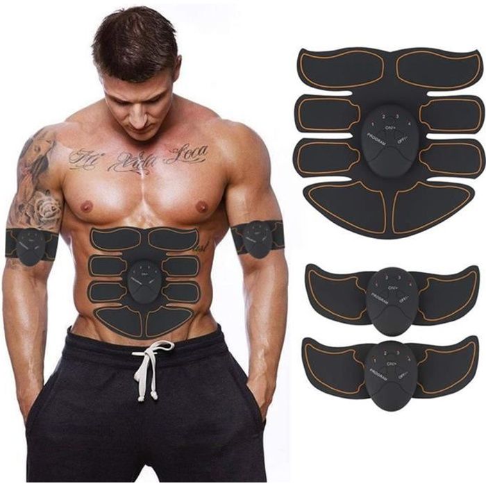 Electrostimulateur Musculaire Entraînement Abdominal/Cuisse/Bras Muscle EMS Forme d'exercice Fitness Noir