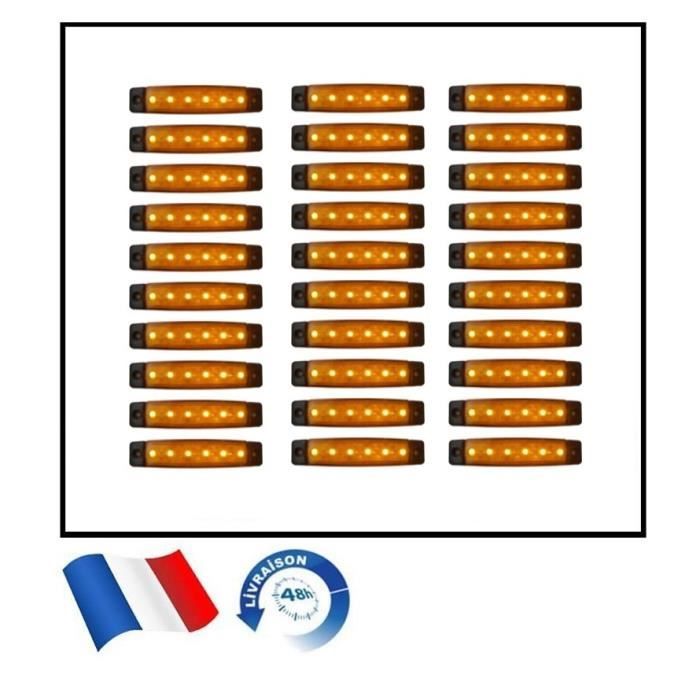 30 x 24V ORANGE LED FEUX DE GABARIT CAMION CARAVAN