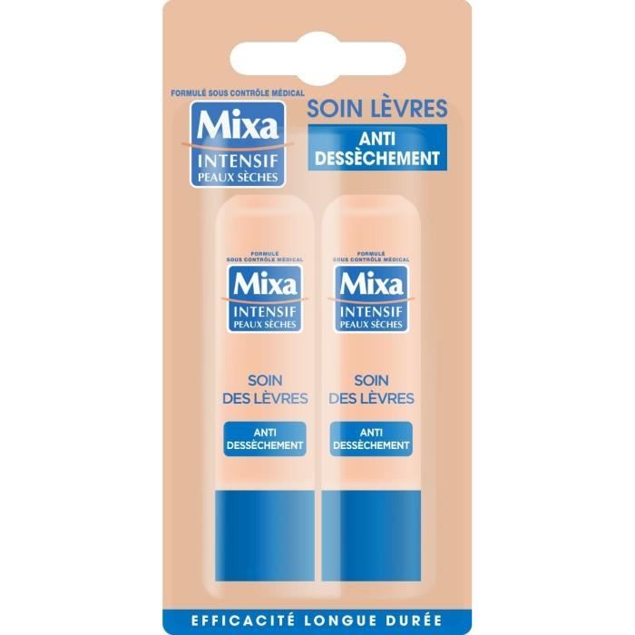 Mixa Visage Soins Lèvres Anti-Dessèchement Lot de 2 x 4,7g