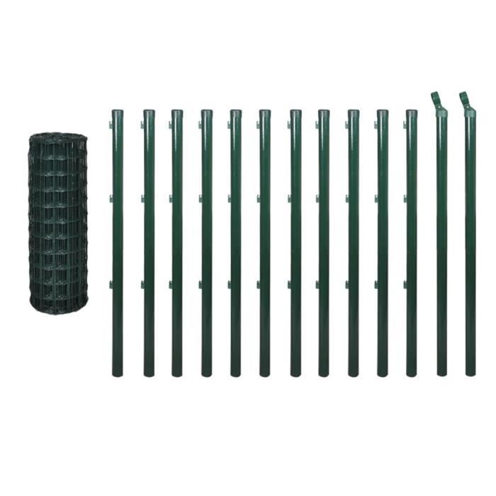 Haute qualité-Clôture de jardin - Clôture Euro -CLÔTURE - GRILLAGE Acier 25 x 0,8 m Vert classique💎1200