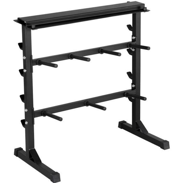Yaheetech Support Haltères Repose-Barre Présentoir Disques de Poids Charge env. 300 kg 100 x 53 x 102,5 cm