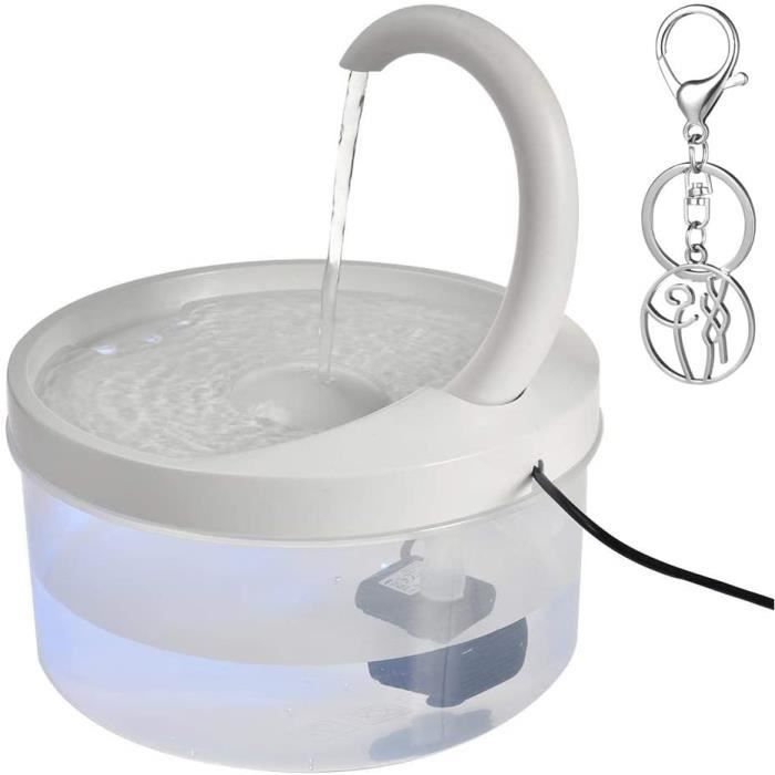 hook.s Fontaine à Eau pour Chat, Distributeur Automatique d'eau Potable pour Animaux de Compagnie 2L avec fenêtre de Niveau d'eau à