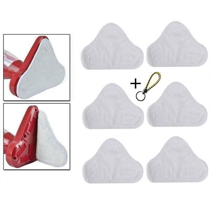 Lot de 6 lingettes microfibres lavables pour Balai Nettoyeur H2O H20 X5 Blanc LIKK7082