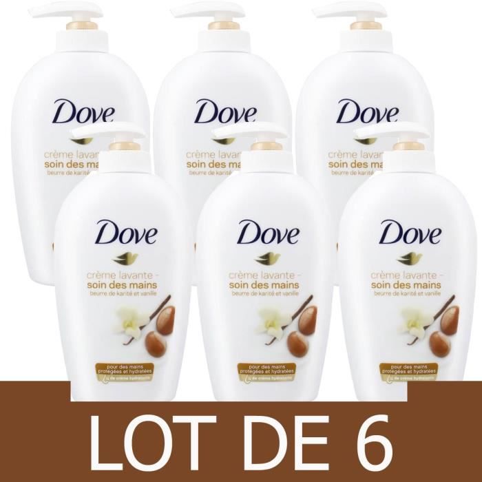 DOVE Lot de 6 Savons Liquide Mains Karité & Vanille - 250ml