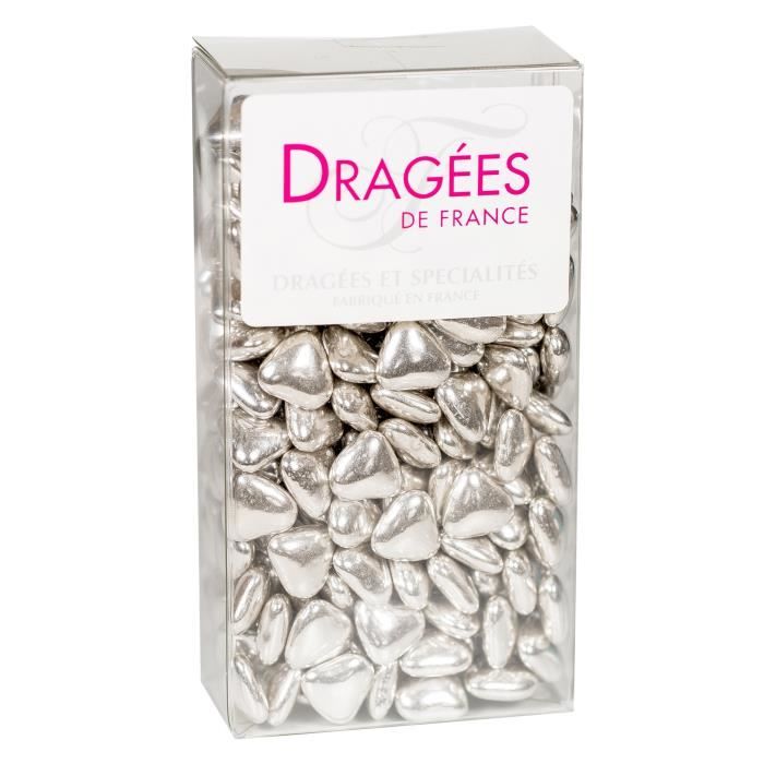DRAGEES DE France - Petits Cœurs Chocolat - Argent 250G
