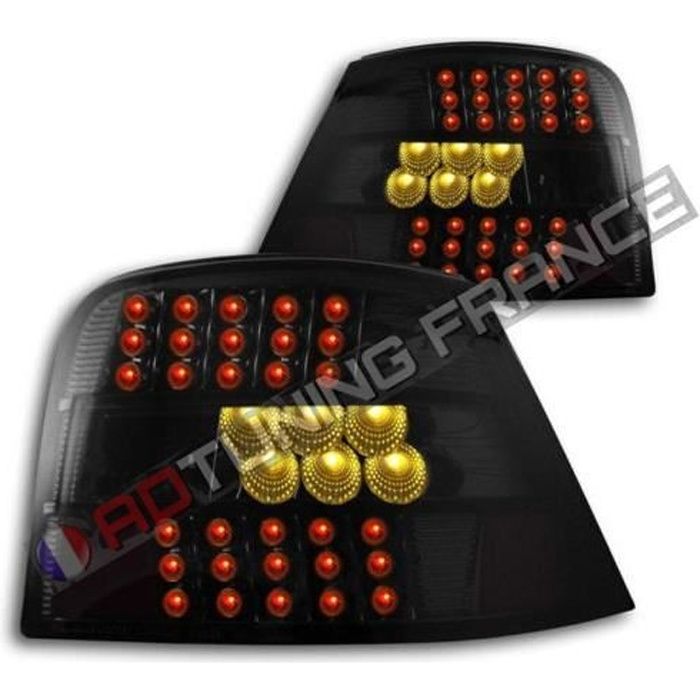 2 FEUX ARRIERE A LED VW GOLF 4 IV GTI TDI R32 MK4 NOIR TRANSLUCIDE