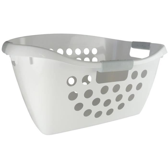 Corbeille à linge bimatière 50L - blanc