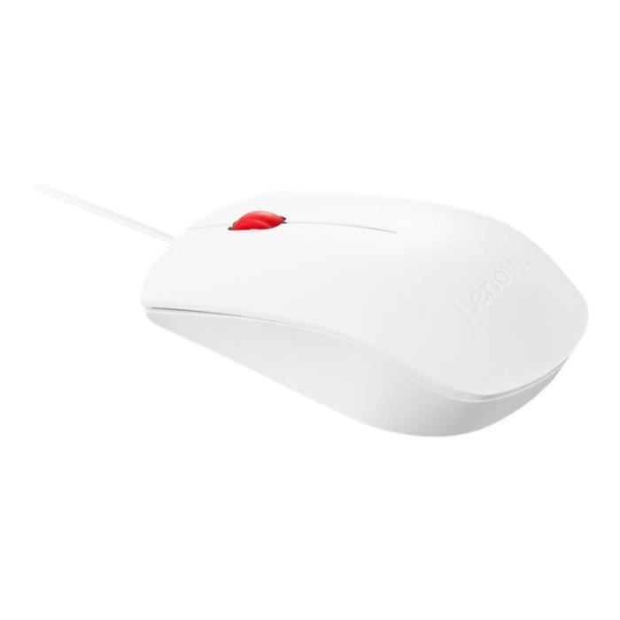 LENOVO Souris filaire Essential - Ambidextre - Capteur optique 1600 dpi - 3 boutons - Blanc