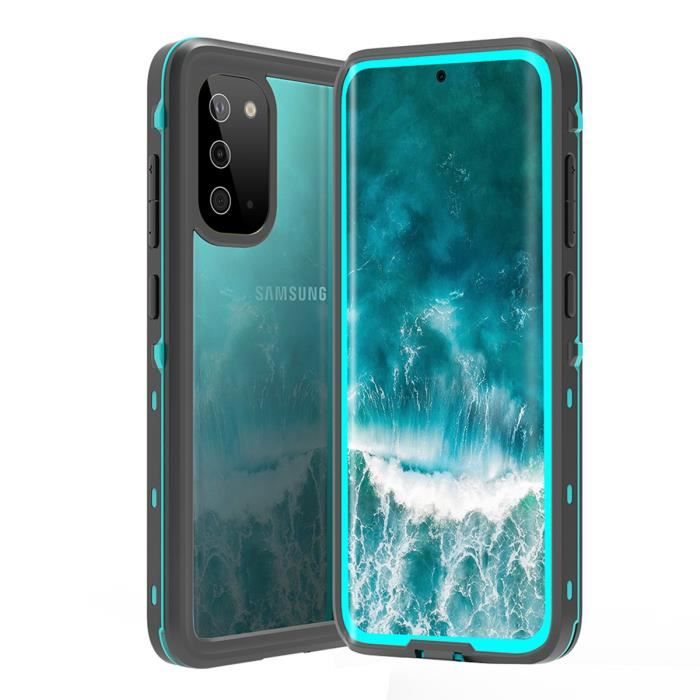 Coque Etanche Samsung Galaxy S20, Housse Étui Clear Waterproof Imperméable Antichoc Antipoussière Anti-neige Protecteur - Bleu