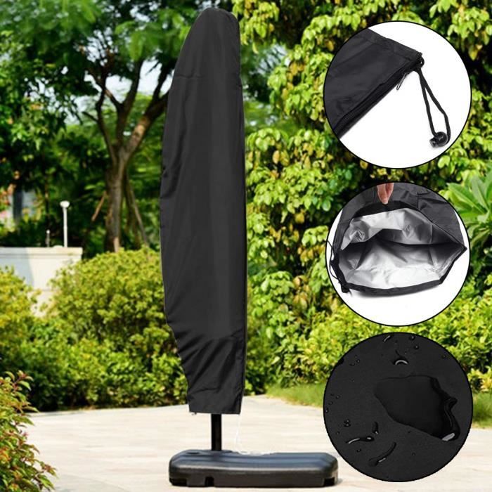 Housse de Parasol,210D Oxford imperméable Housse de Protection pour Parasol Déporté pour Parasol Jardin à Mât Excentré avec Sac Rang