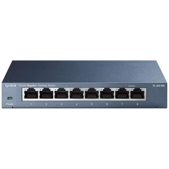 TP-Link Switch de bureau 8 ports Gigabit 10/100/1000 Mbps TL-SG108 idéal pour étendre le réseau câblé pour les bureaux à domicile