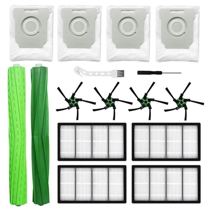 Kit De Remplacement Pour IRobot Roomba Séries I, E, J - Filtres, Brosses Latérales Et Caoutchouc - Compatible I1 à J9+ (sauf Combo) - 8