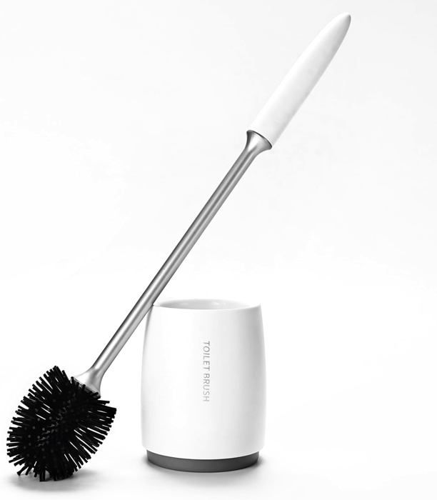 Accessoire Salle De Bain Brosse WC Silicone SAVEGA Avec Support - Design Antibactérien, Facile à Nettoyer Et Sans éclaboussures Nettoyage Wc Hygiénique