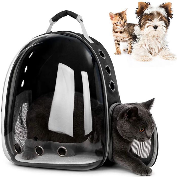 Comparer les prix de Tutumi Porte-animaux Sac à dos de transport pour les animaux 44cm respirant noir chien chat