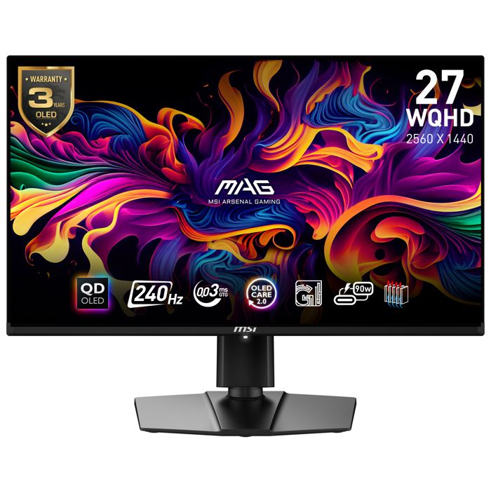 Moniteur de jeu - MSI - MAG271QPXQD-OLED - 27 pouces - Résolution 2560x1440 - 240Hz