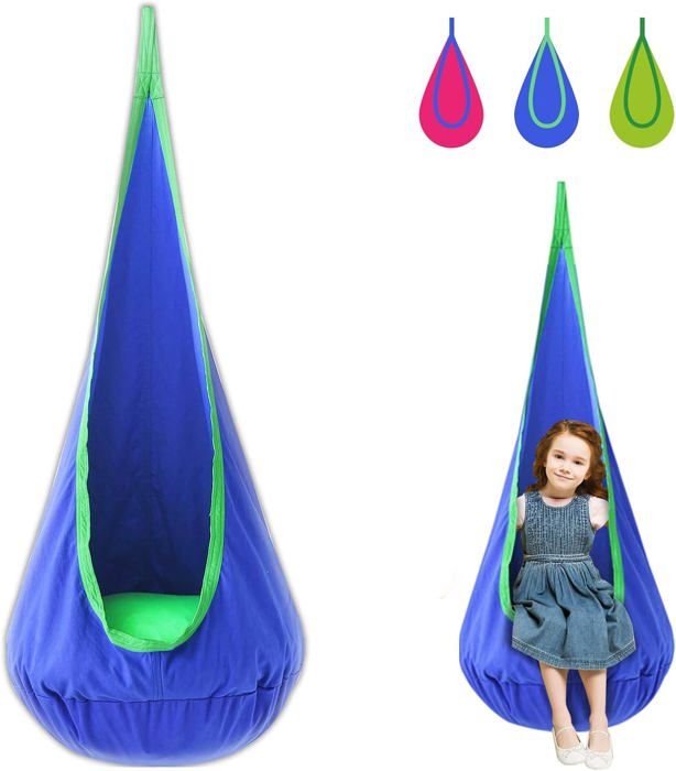 Balançoire Suspendue MAMOI Pour Enfant – Intérieur Et Extérieur – Assise Codura Imperméable – Corde Polypropylène – Bois Laqué – Sécurité Et Style – Cadeau Motricité