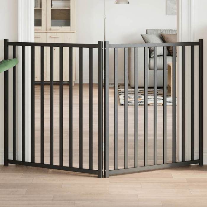 Barrière Pour Chien VidaXL 2 Panneaux – Bois de Peuplier, Pliable, 160 cm - vue 4