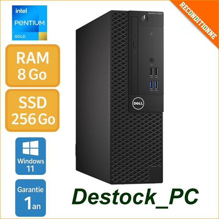 Ordinateur De Bureautique Dell OptiPlex 3050 – 8 Go – SSD 256 Go – Windows 11 Pro – PC Pas Chers