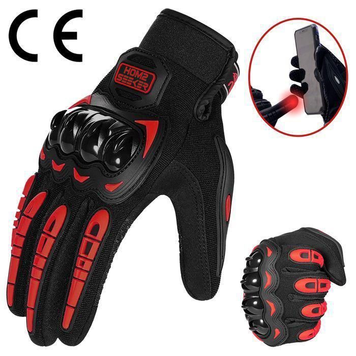 Gants Moto En Cuir Perforé Homme/ Femme - Doigt Intégral, Neufs Sans Emballage