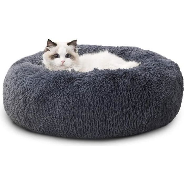 Comparer les prix de Panier pour ChatChien Lit Pour Chat Canapé Ultra Doux Chaud - Gris foncé- 50 cm
