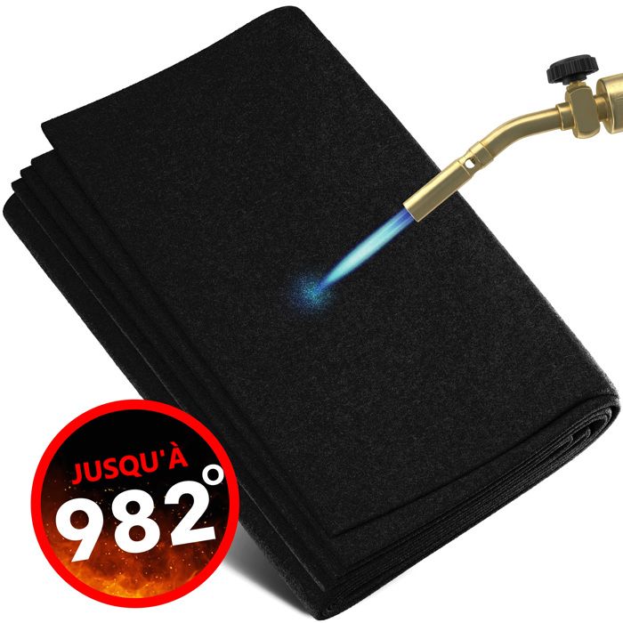 Tapis De Cheminée Jooheli Tapis Ignifuge Devant De Cheminee, Anti Feu, Tapis De Protection Anti Feu Demi-Rond, Tapis De Protection Anti Feu Pour Cheminée, Poêle, Barbecue (100x50cm Allume Feu