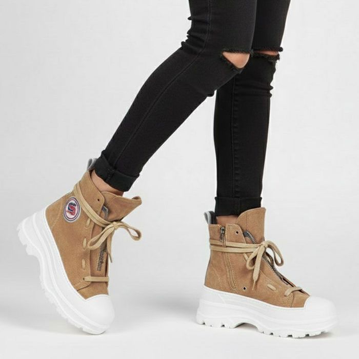 ICECOOL SAINT TROPEZ Baskets montantes cuir semelle épaisse blanc Femme ICECOOL SAINT TROPEZ
