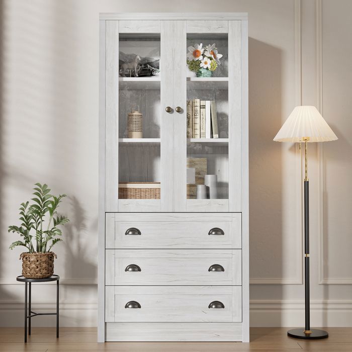 VidaXL Armoire Suspendue Avec étagère Riga 2 Pcs Bois Ancien Et Blanc