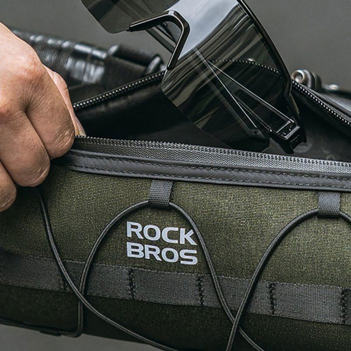 ROCKBROS Sacoche Guidon Vélo 2L 100% Étanche Rigide - Bandoulière Incluse Multifonction