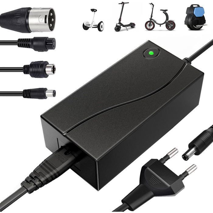 Chargeur Trotinette Electrique, Chargeur Universel 42V 2A Pour