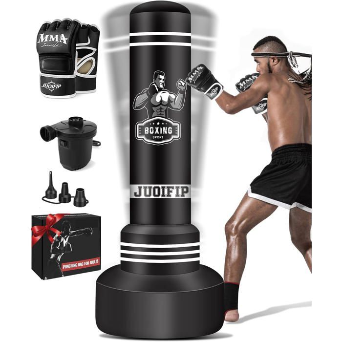 Sac De Frappe Autoportant 180 Cm NZQXJXZ – Punching Bag Lourd Gonflable Pour Boxe, Muay Thai, MMA & Fitness