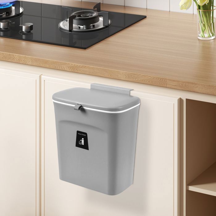 Petite poubelle suspendue pliable pour cuisine et salle de bain 2,4