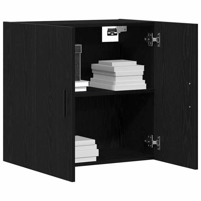 Meuble haut - GUANG - Armoire suspendue - desgin murale - Chêne noir 60x31x60 cm Bois d’ingénierie @@A4606