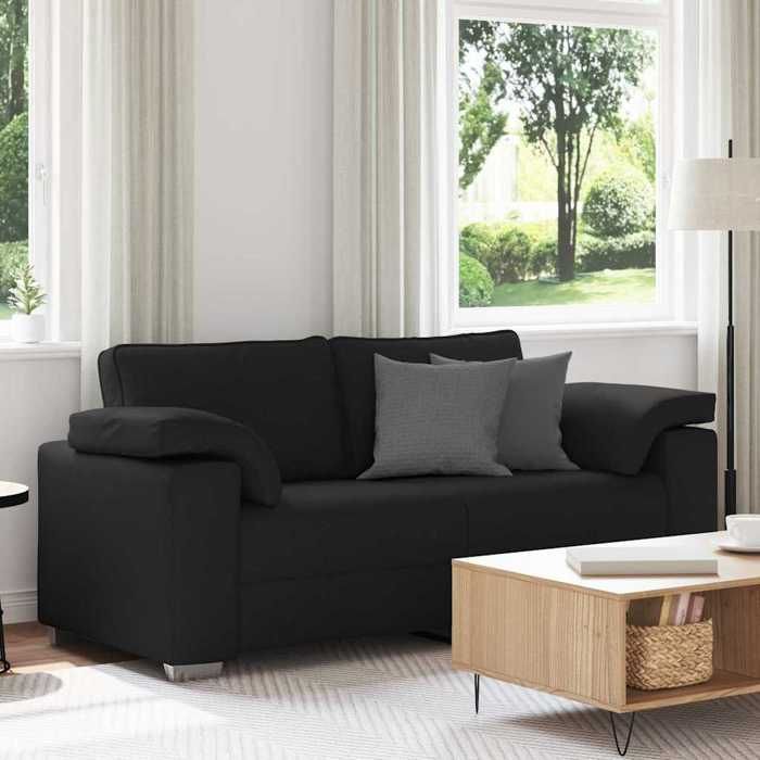 PROMOTION Canapé loveseat CLIC-CLAC - noir 140 cm Canapé avec coussin Noir 180x77x82 cm tissu 29445