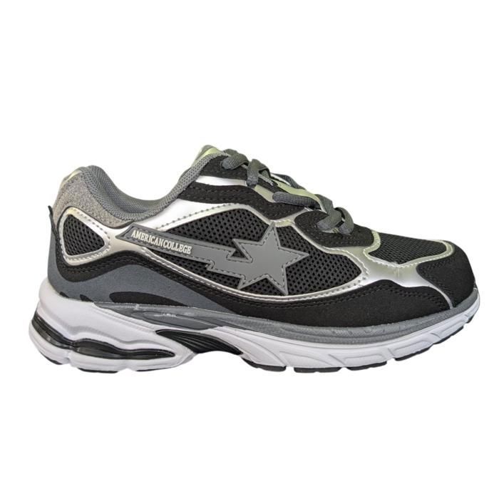 AMERICAN COLLEGE AMERICAN COLLEGE - Baskets - noire et argentée - Noir - 38 - Chaussures Femme
