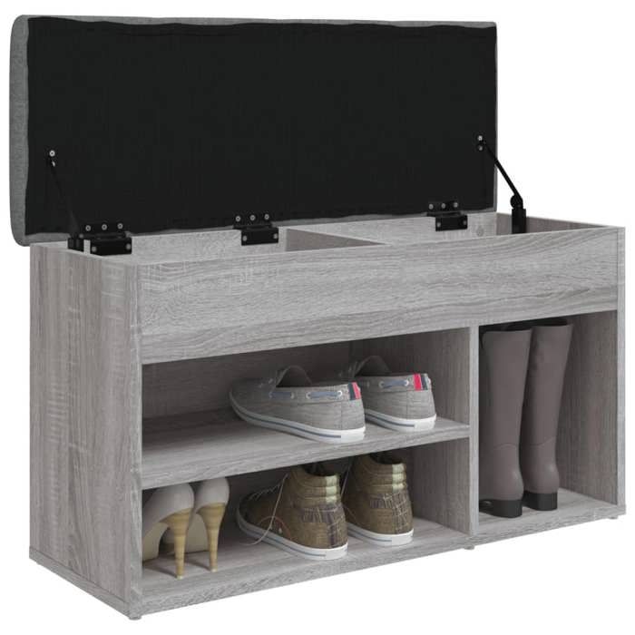 MGH - TOP Banc de rangement à chaussures - Meuble de couloir - sonoma gris 82x32x455 cm - bois dingénierie MM451