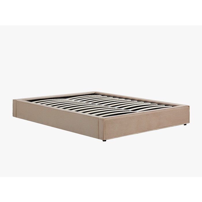 Sommier coffre 160 x 200 cm en velours côtelé - Beige - KARESO de YSMÉE