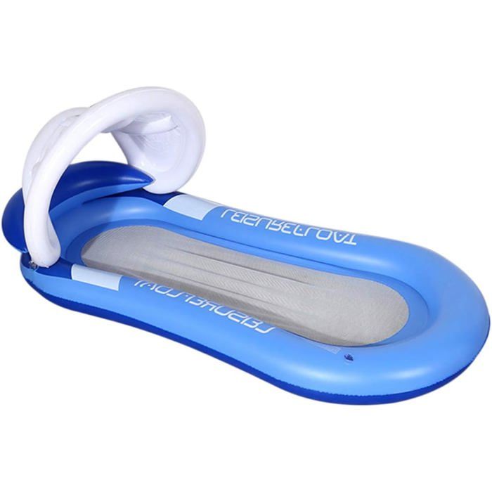 Hamac Flottant JanTeelGO – Piscine/plage, En PVC, Maille Confortable, Avec Oreillers Gonflables, 130 X 73 Cm