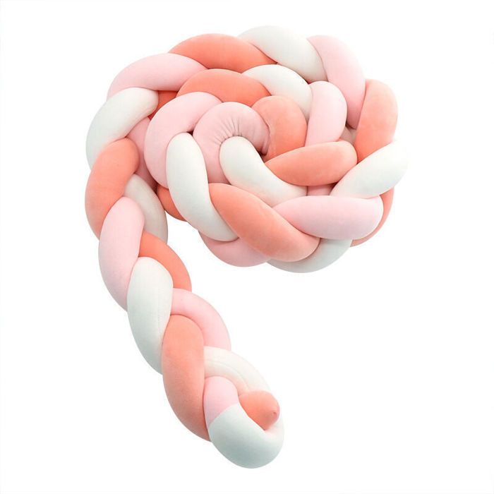 Tour de lit bébé tressé - PZCC - Tressé serpent - Velours doux - Protection optimale - Décoratif - Pour nouveau-nés